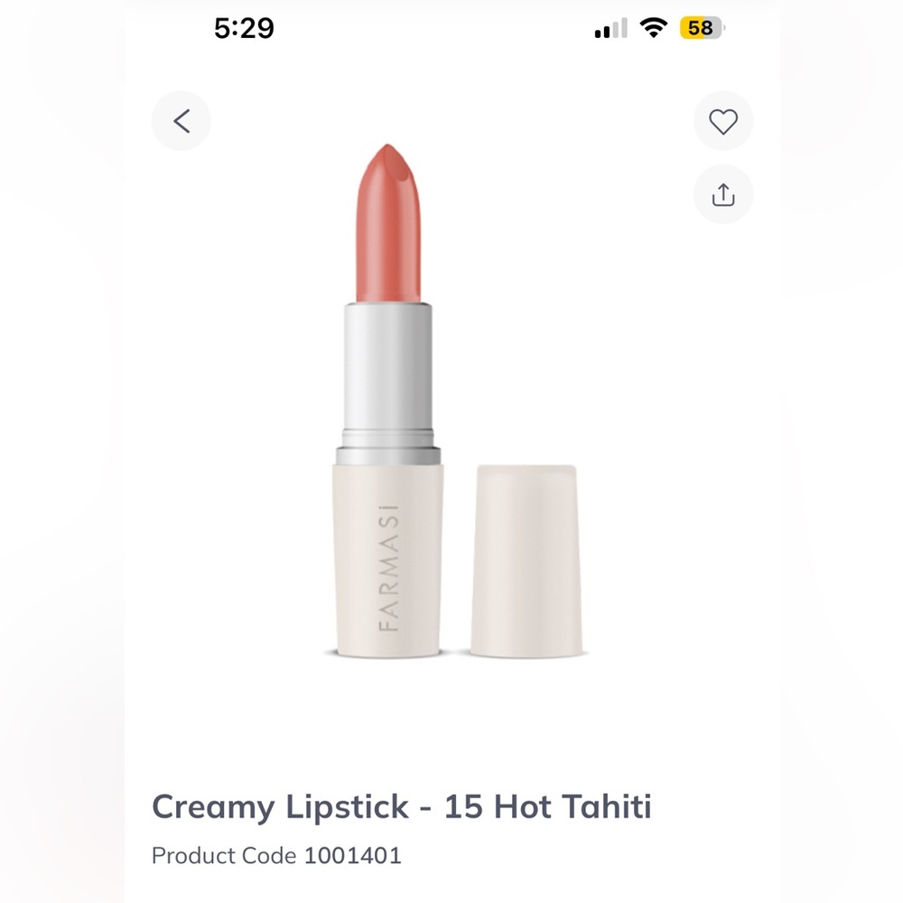 Farmasi creamy lipstick hot Tahiti